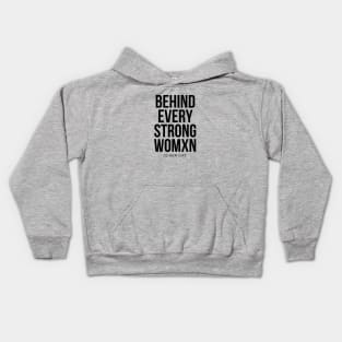 Behind Every Strong Woman Is Her Cat Kids Hoodie